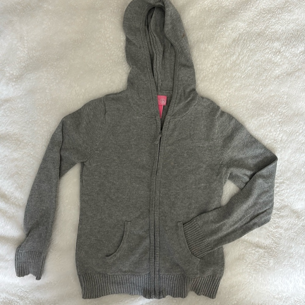 J.Khaki grey hooded sweater for kids